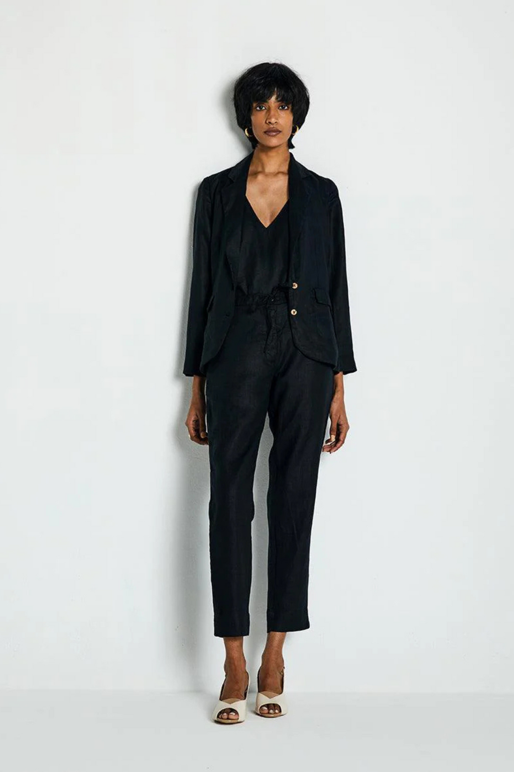 Hemp Three Piece Set in Black