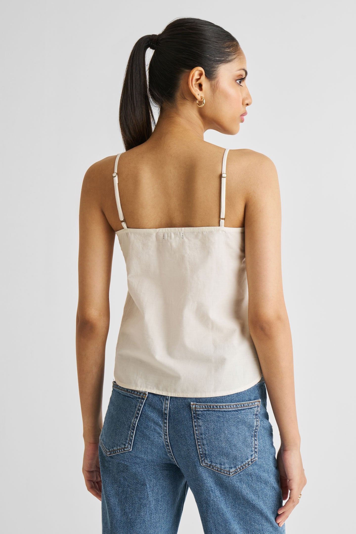 Embroidered Camisole Top in White