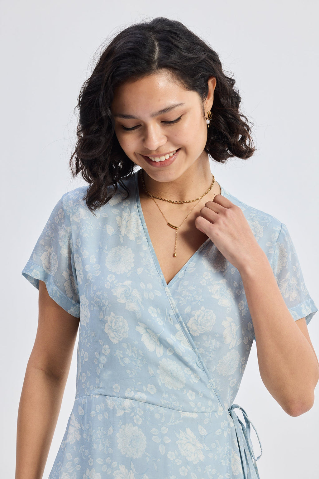 Maxi Wrap Dress in Florals