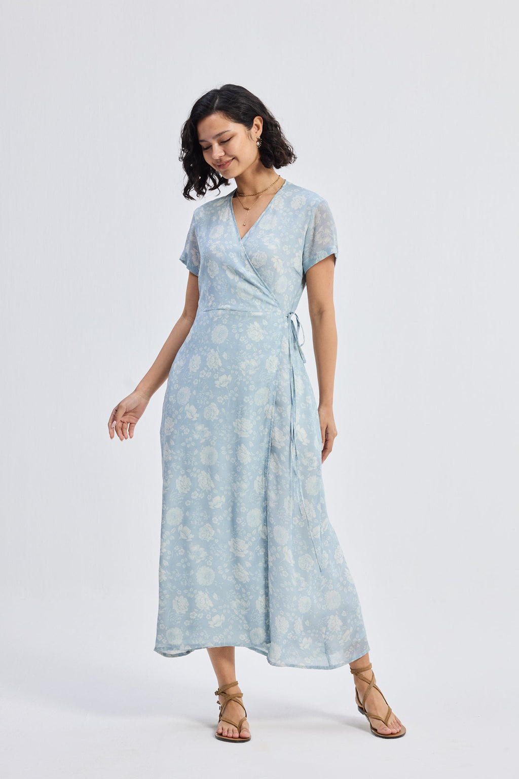 Maxi Wrap Dress in Florals