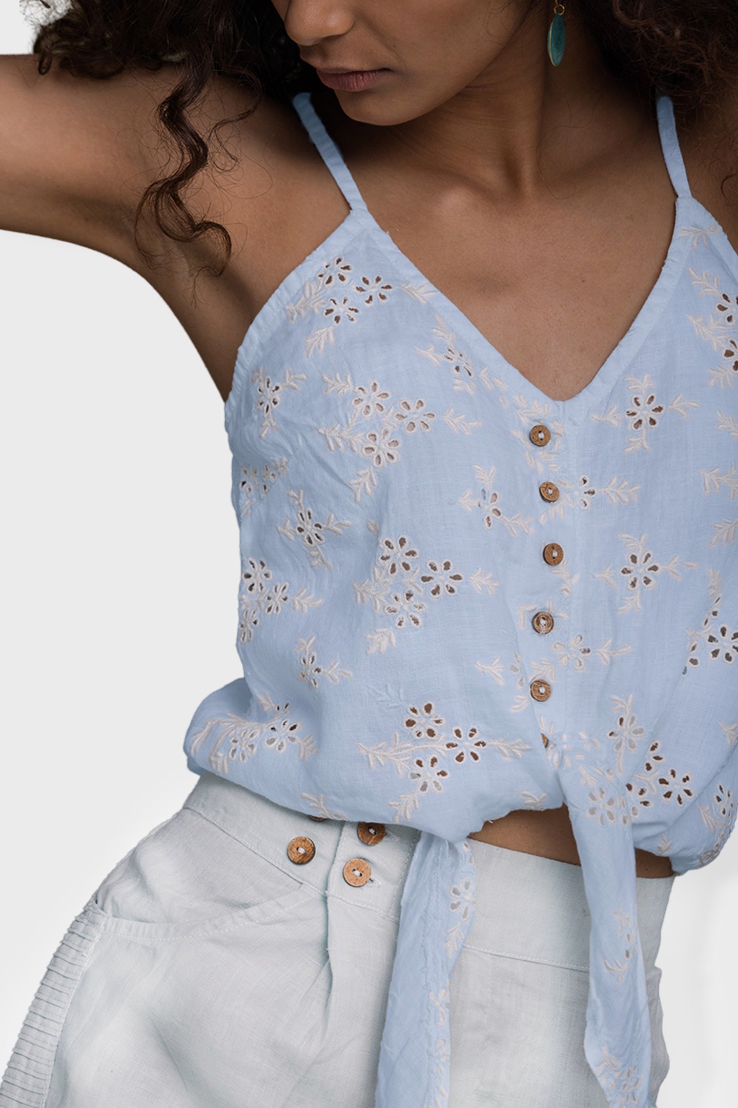 Pool Day Tan Lines Top in Blue