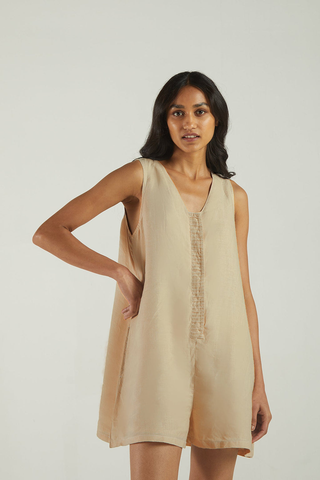 Romp and Play Romper In Neutral Beige