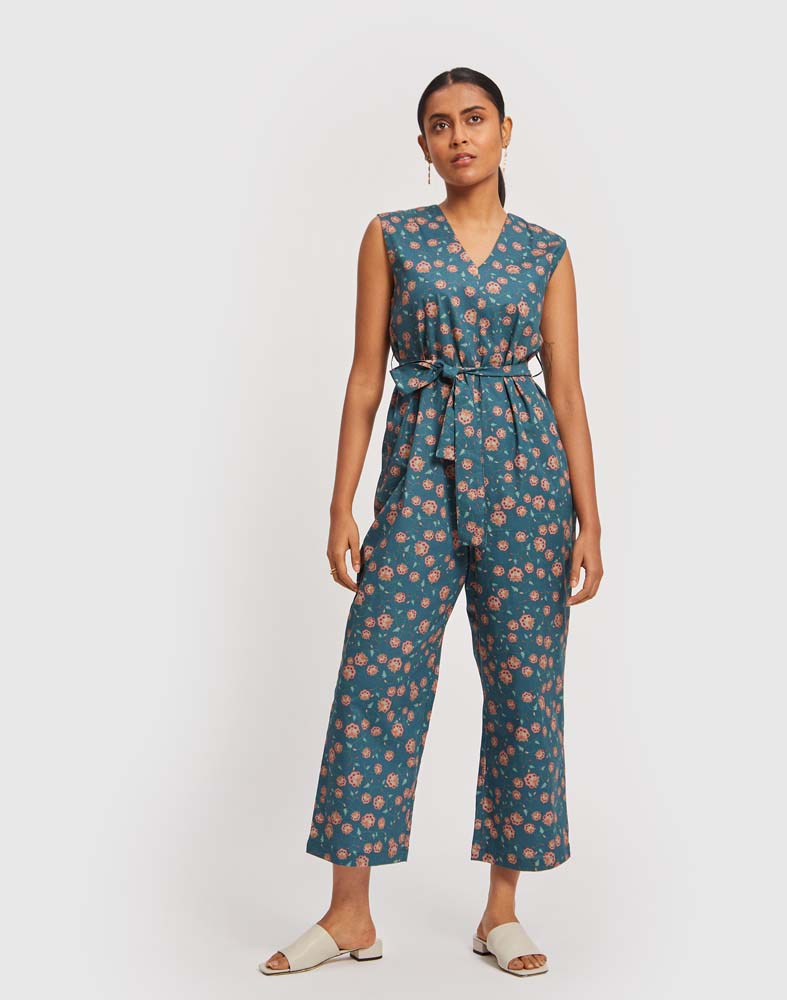 Sleeveless Belted Jumpsuit