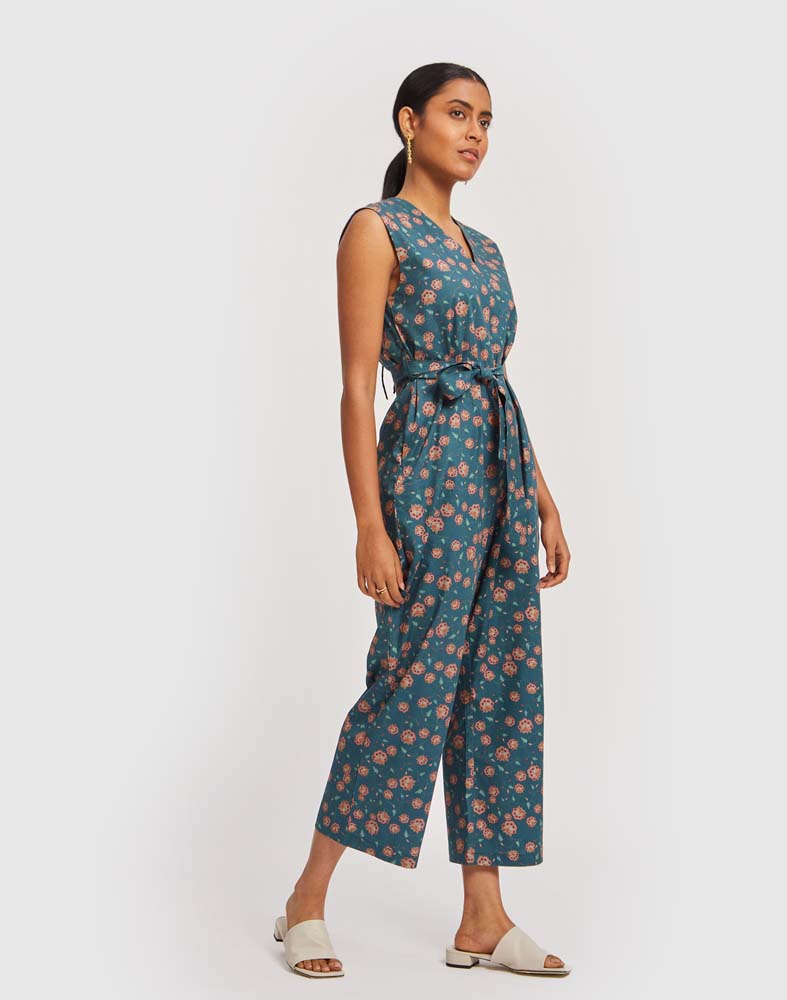 Sleeveless Belted Jumpsuit