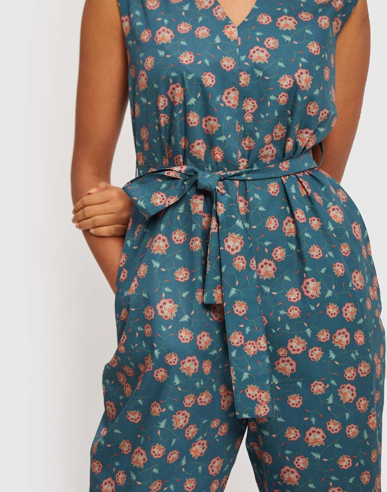 Sleeveless Belted Jumpsuit