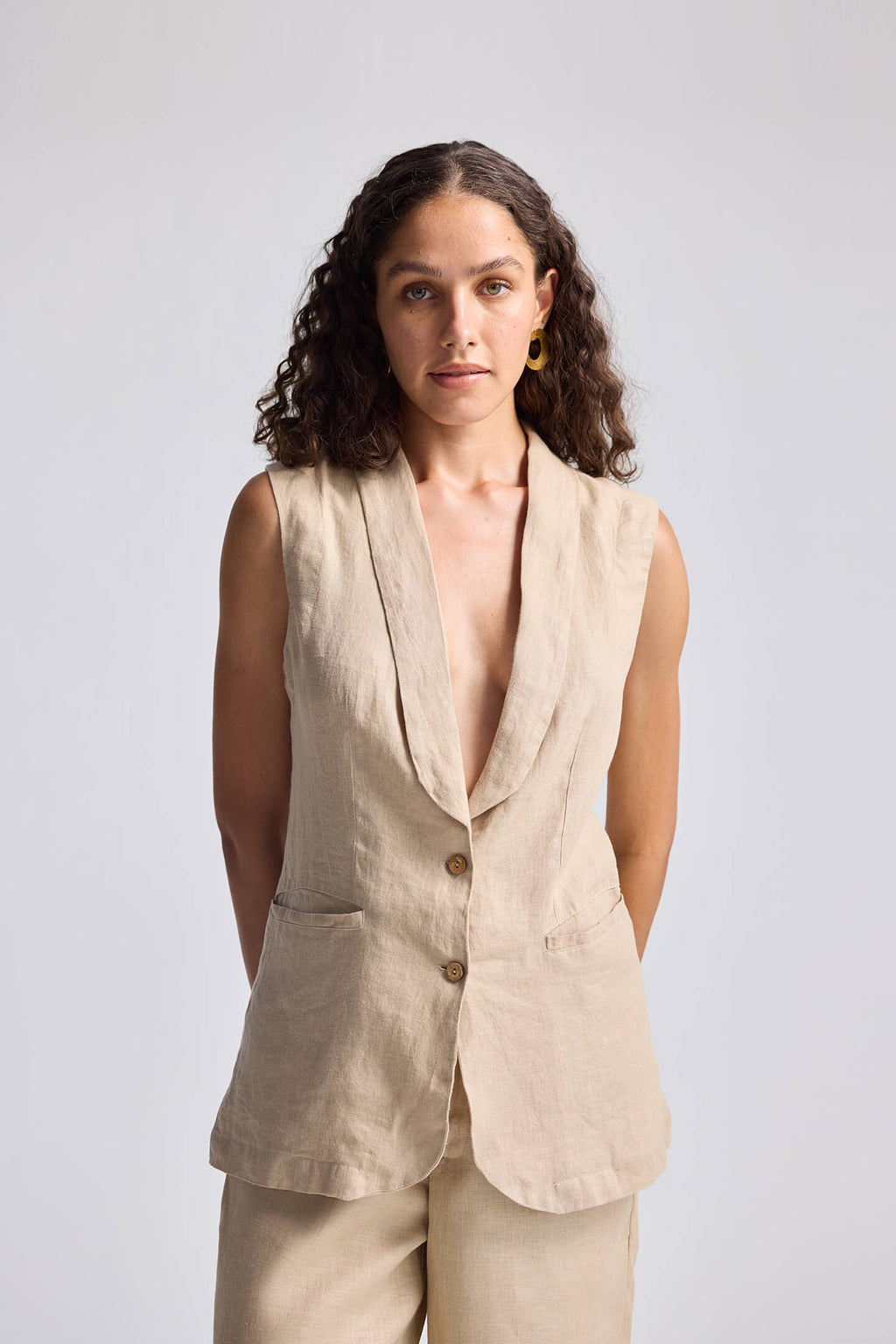 Sleeveless Hemp Jacket